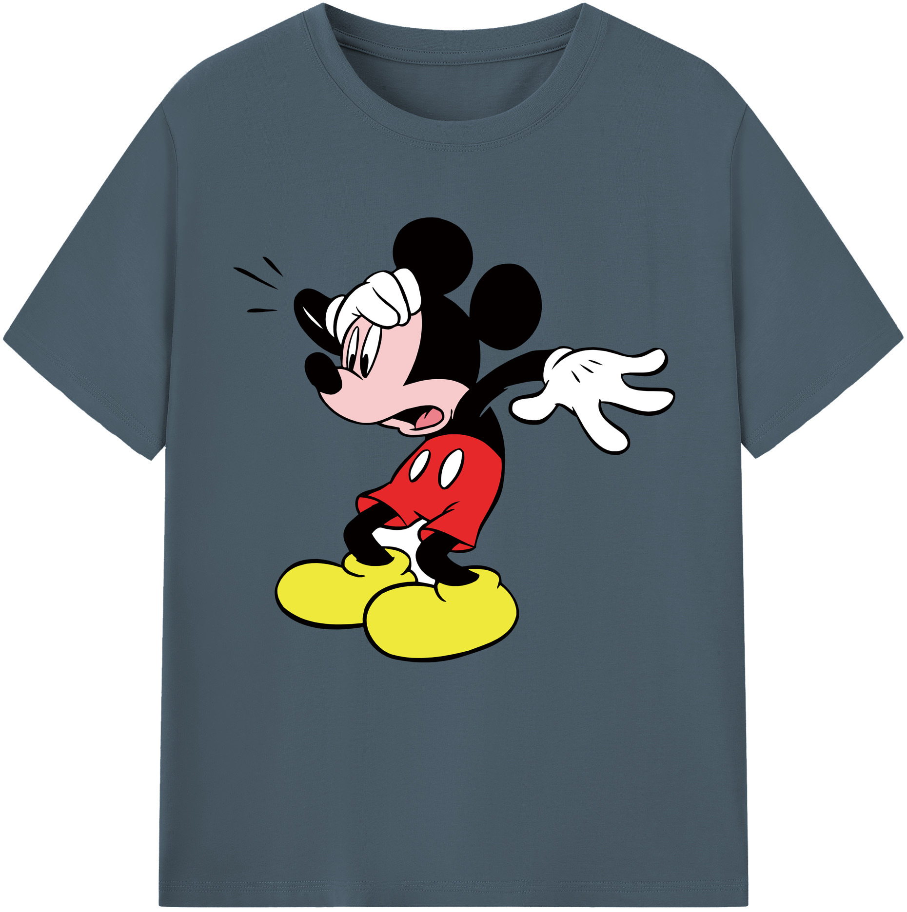 （画像用） ミッキーマウス Mickey Mouse 綿100％半袖Tシャツ（フロントプリント）